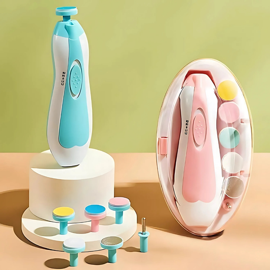 Baby Nail Grooming Kit, 2 Speed, 6 Heads, With LED and Travel Cap