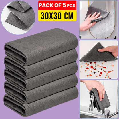 Pure Wipe Magic – Reusable Microfiber Cloths (Set of 5)