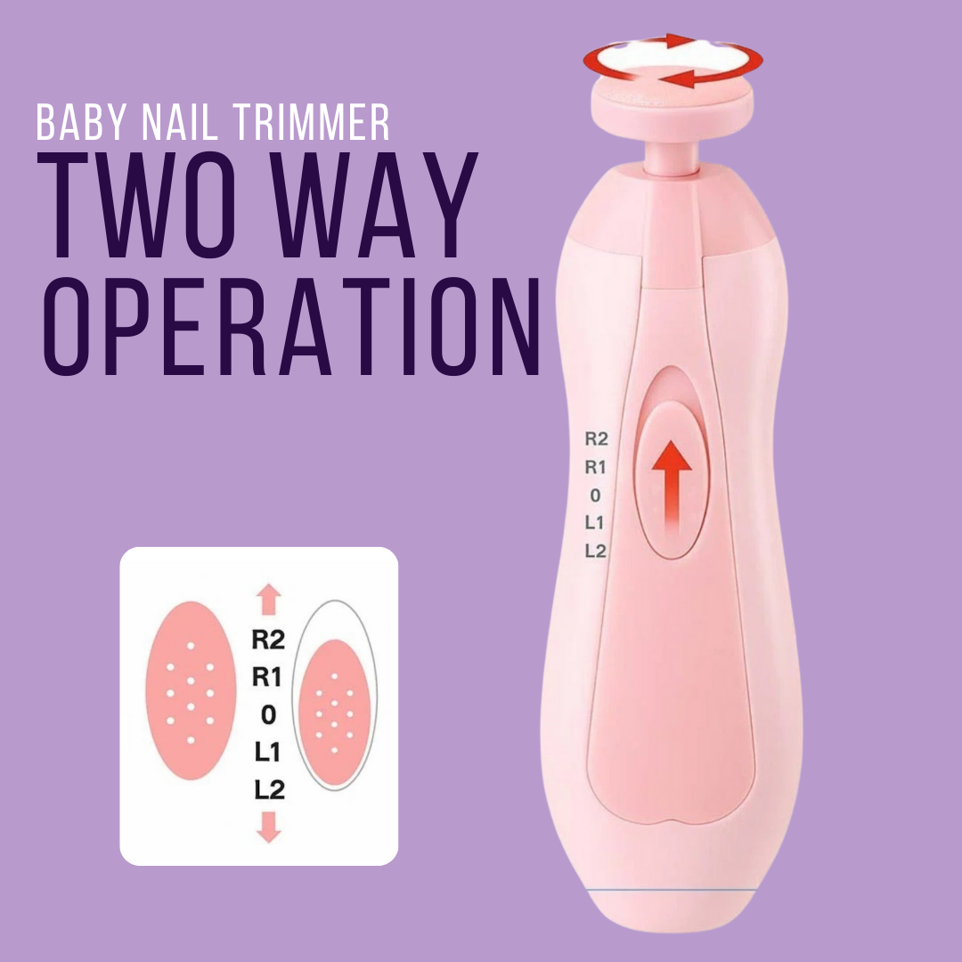 Baby Nail Grooming Kit, 2 Speed, 6 Heads, With LED and Travel Cap