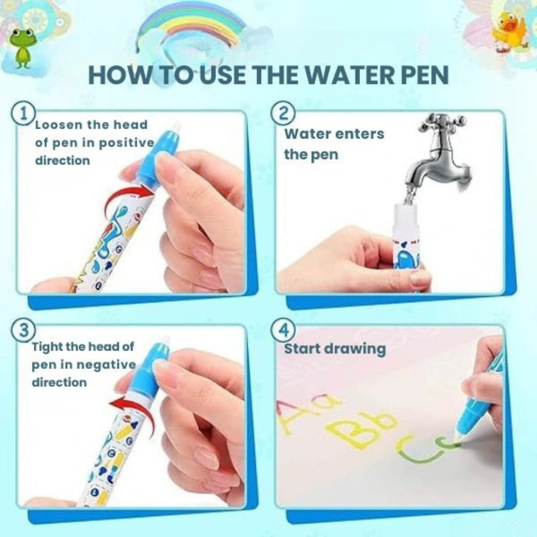 Magic Water Doodle Mat – Reusable, Mess-Free Learning for Kids with Skin friendly material