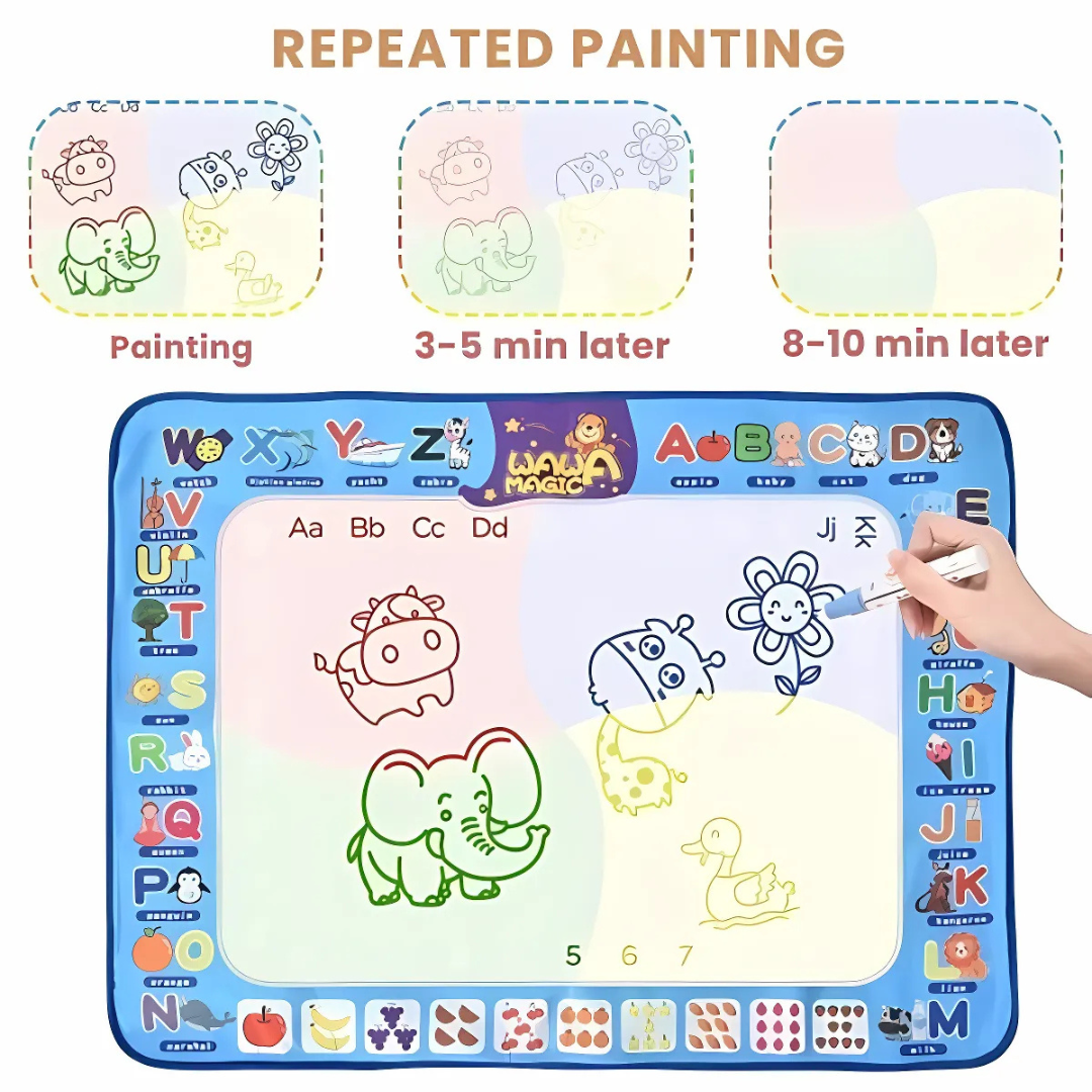 Magic Water Doodle Mat – Reusable, Mess-Free Learning for Kids with Skin friendly material